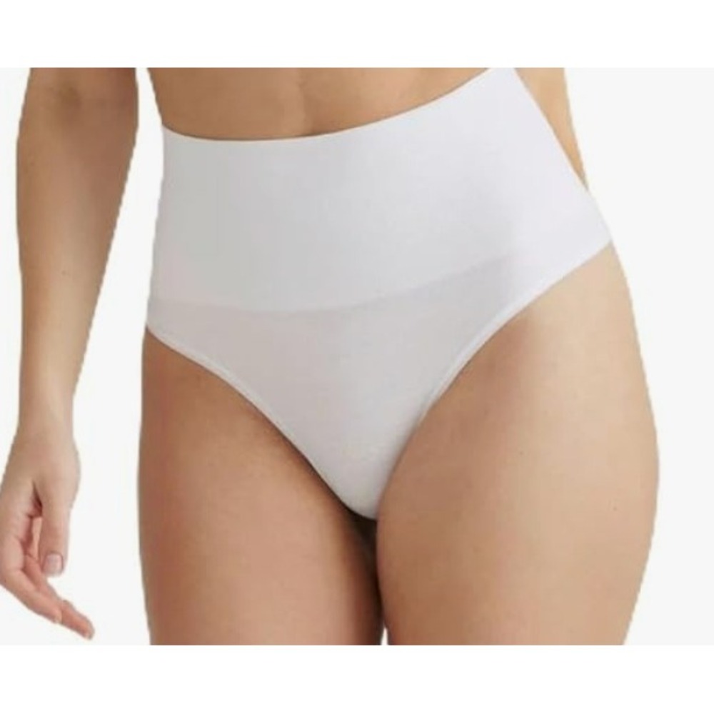 Yummie White Alex Cotton Shaping Thong Seamless 360Sculpt NWT L/XL